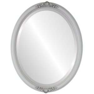  Contessa Oval in Linen White Mirror and Frame
