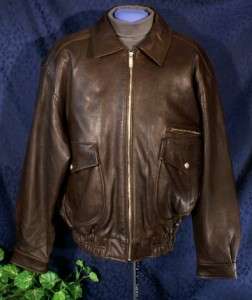 EUC EXCELLED A2 Brown Leather Flight Jacket L w Liner  