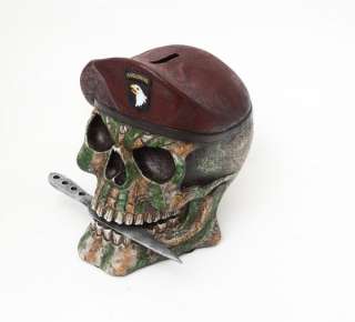 us army skull coin money bank 6 1 4 h made