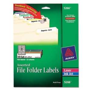 Avery Permanent Adhesive Laser/Inkjet File Folder Labels 