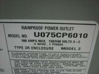 Midwest UO75CP6010 RV Power Outlet Pedestal Type 100 Amp 120/240 VAC 1 