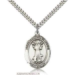  St. Francis of Assisi Large Sterling Silver Medal Jewelry