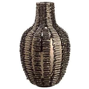  9.2Dx15.7H Scroll Pattern Ceramic Vase Bronze (Pack of 2 