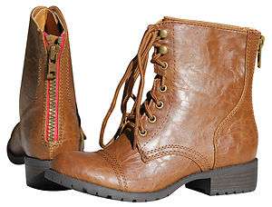 Womens Military Army Ankle boots Tan Soda SIGN  