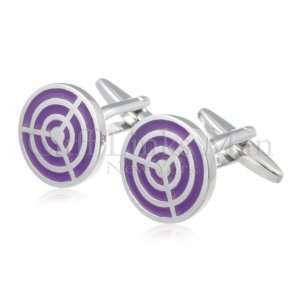  Circular On Target Purple Cuff Links CL 0010 Jewelry