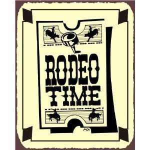  Rodeo Time Ticket Vintage Metal Art Western Cowboy Retro 