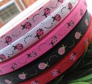 Fancy grosgrain ribbon Ladybug applique kids DIY craft U pick 3/8 5Y 
