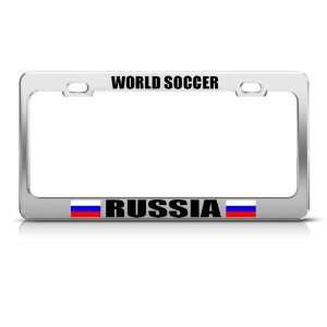  Russia Russian Flag World Soccer Metal license plate frame 