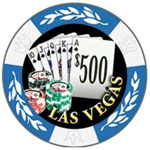  Las Vegas Poker Chip Blue   Sleeve of 25 Sports 