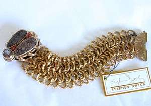 New Stephen Dweck $745 Brass Chain Bracelet Stones NWT  