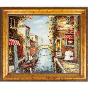   Venice Gondola / Framed Hand Paint, Oil on Canvas