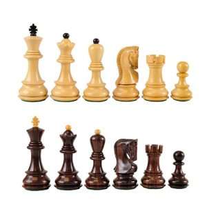  Zagreb Wood Chess Pieces with 3 3/4 King in Rosewood 