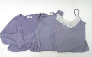 LOT 3 MICHAEL STARS Lilac Knit Tank Cardigan Set Sz OS  
