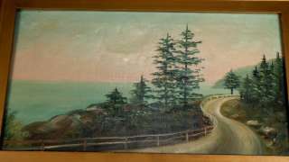 Vintage Oil Painting BAR HARBOR MAINE   Ocean Drive unsigned  