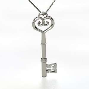  Key to an Open Heart, Platinum Necklace Jewelry