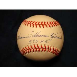   Autographed Baseball   500 Homerun Club COA