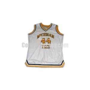 White No. 44 Game Used Michigan Tech Russell Basketball Jersey (SIZE 