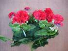 NEW RED GERANIUM BUSH ARTIFICIAL SILK FLOWERS 15 TALL