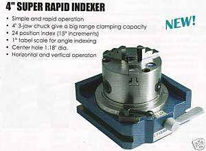 Super Rapid Indexer With3 Jaw Chuck Center Hole 1.18  