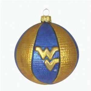  West Virginia Cavaliers 3.5 Glass Basketball Ornament 