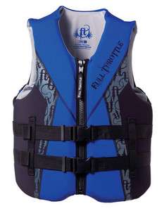 Full Throttle Mens XL Blue Neoprene FlexBack Life Jacket Vest Part 