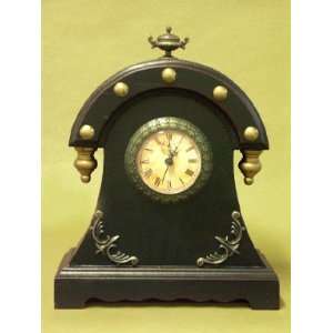  Old Fashion Shelf Mantel Clock with Antiqued Black Finish 