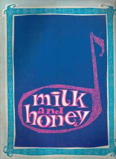 Vintage, Playbill, milk and honey, 1960s  