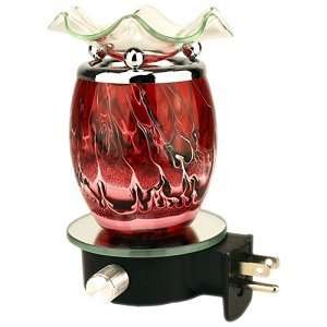  Marbled Glass Plug In Oil Warmers   Red