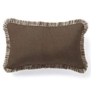  Outdoor Outdoor Lumbar Pillow in Vibe Brown with Fringe 