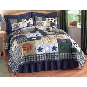  Rr   Sports Collage Twin Quilt With Pillow Sham Baby