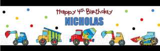 32 TRUCKS Birthday Party WATER BOTTLE Construction Cars Favor Label 