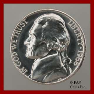 1966 Gem SMS Jefferson Nickel US Coin  