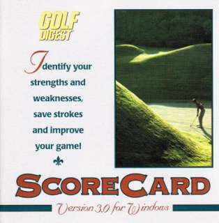 Golf Digest ScoreCard 3.0 PC CD improve strokes, game  