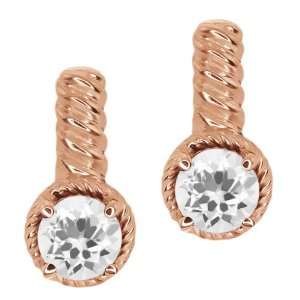  1.40 Ct Round White Quartz Gold Plated Sterling Silver 