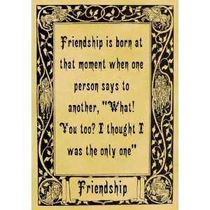   Parchment Poster Inspiration Love Friendship You Too