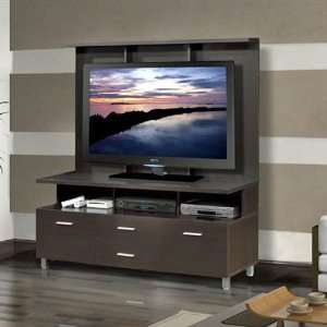  Espresso TV Stand with Media Drawers and Wall Panel Espresso 