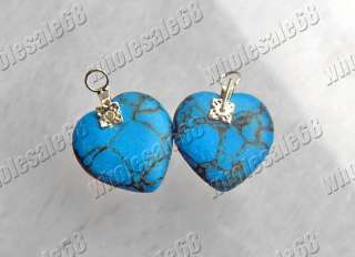Wholesale 100pcs heart Turquoise gemstone Beads pendant  