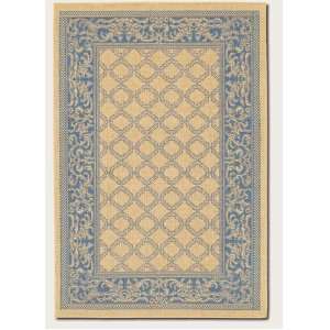   Rug Transitional Style with Blue Border in Natural Furniture & Decor