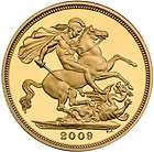 2009 ROYAL MINT ELIZABETH II ST GEORGE SOLID 22K GOLD FULL SOVEREIGN 