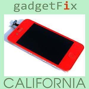 Red Iphone 4 Compatible Front Panel LCD Screen Touch Digitizer 