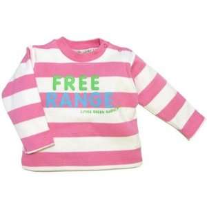  Free Range Stripe Long Sleeve T shirt in Pink / White 
