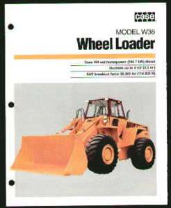 Case Model W36 Wheel Loader Specifications Brochure  