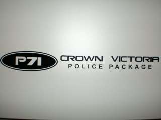 P71 Police Interceptor Crown Victoria Decal Sticker  