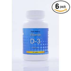  Vitamin D 3 All Natural 5000 IUs Valu Pak  6 Pak 90 Tabs 