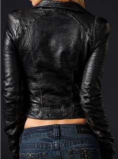Affliction Black Premium SAHARA Womans Leather Jacket   NEW   11OW406 
