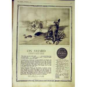    Tootal On Guard Dog Cotton Fabric Advert Print 1918