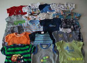 USED 21 PC. LOT OF NEWBORN BABY BOY CLOTHES 0 3 MONTHS EUC/LN  