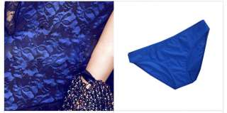 Fashion Blue Layered Ruffle Lace Lined Padded Swim Dress Swimsuit S M 