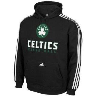 Boston Celtics Black Foundation 3 Stripe Hooded Fleece Sweatshirt