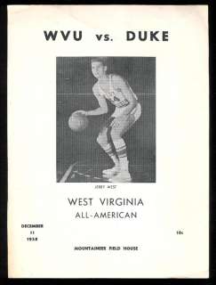   duke jerry west original program from college basketball game played